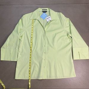 NWT Lands End No Iron Pinpoint Oxford Vibrant Lime Size 16 Button Down Shirt